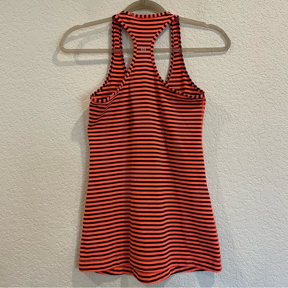 Lululemon Cool Racerback Tank in Classic Stripe - Luon Light - Orange and Black - Picture 8 of 10